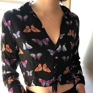Butterfly Button-down Shirt